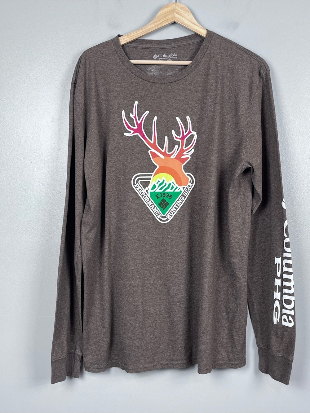 Columbia Sportswear Men's PHG Long Sleeve Graphic Print Tee Shirt Size L Hunting